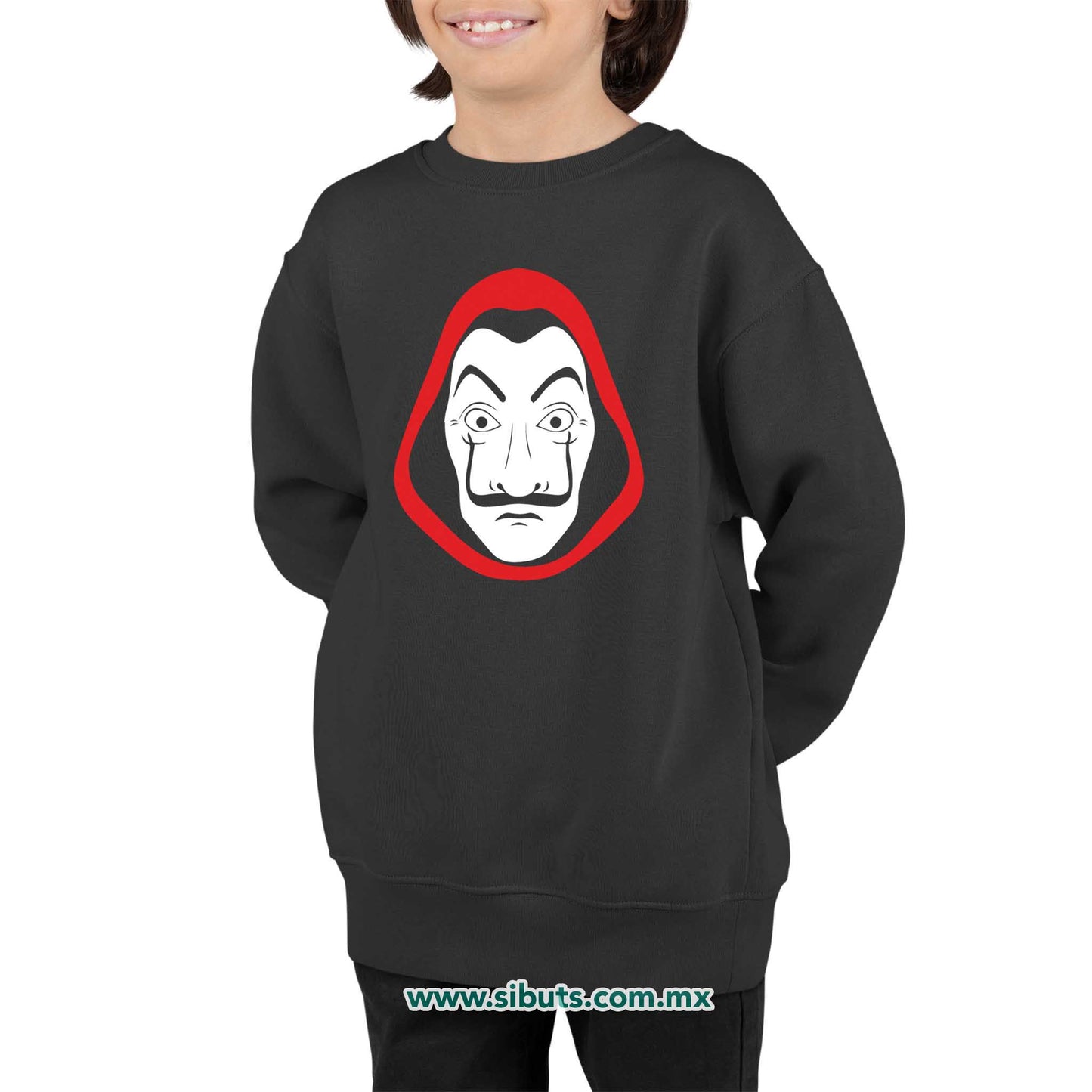 Sudadera Niño Cuello Redondo Máscara Casa Papel