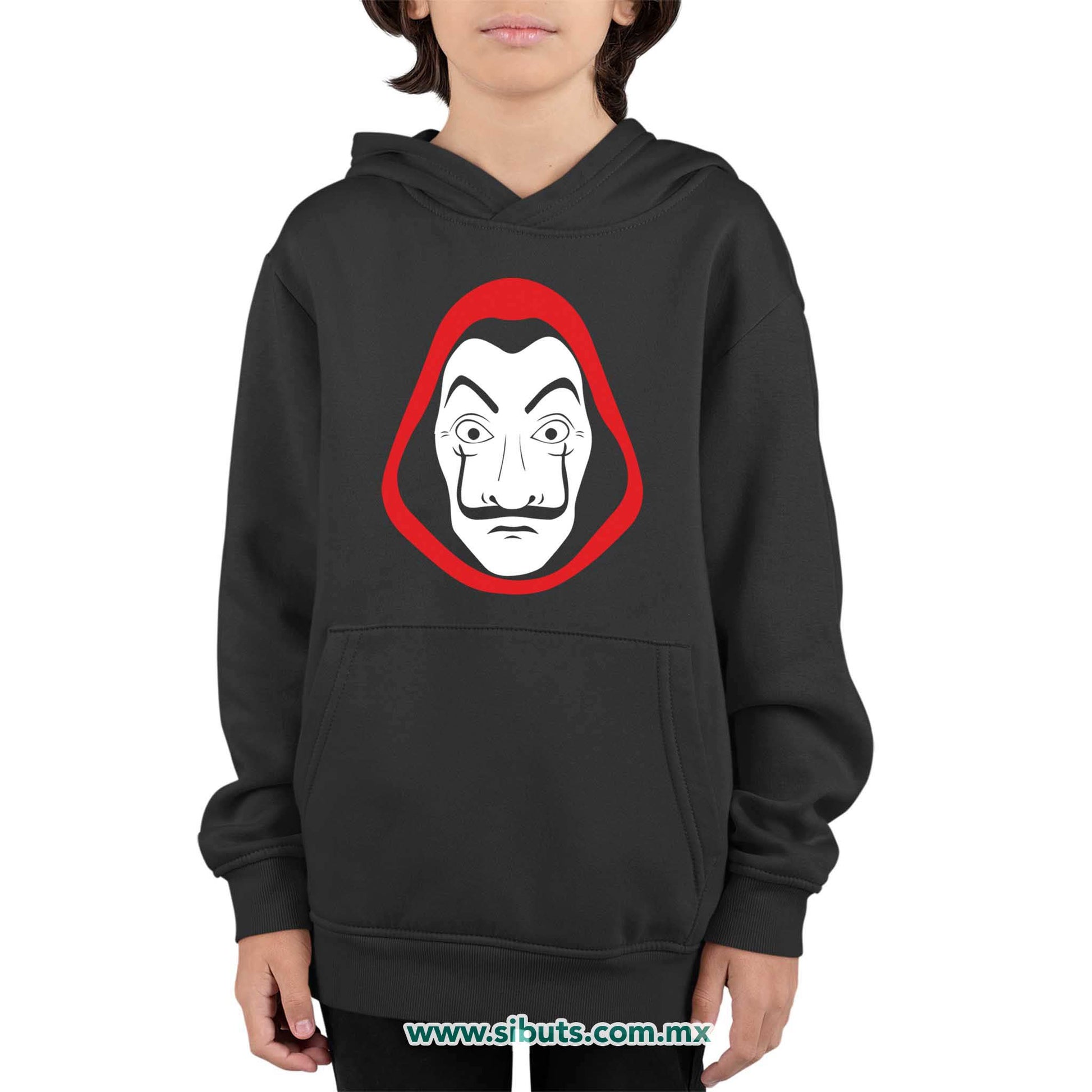 Sudadera Niño Gorro Máscara Casa Papel
