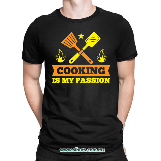 Playera Hombre Cocinar Es Mi Pasión Chef