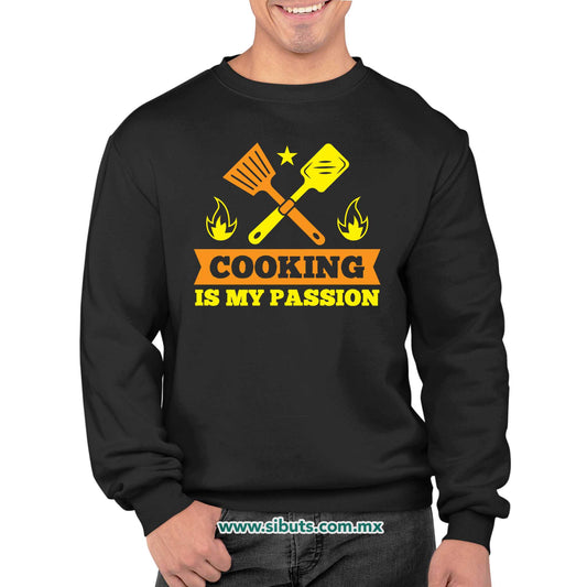 Sudadera Hombre Cuello Redondo Cocinar Es Mi Pasión Chef