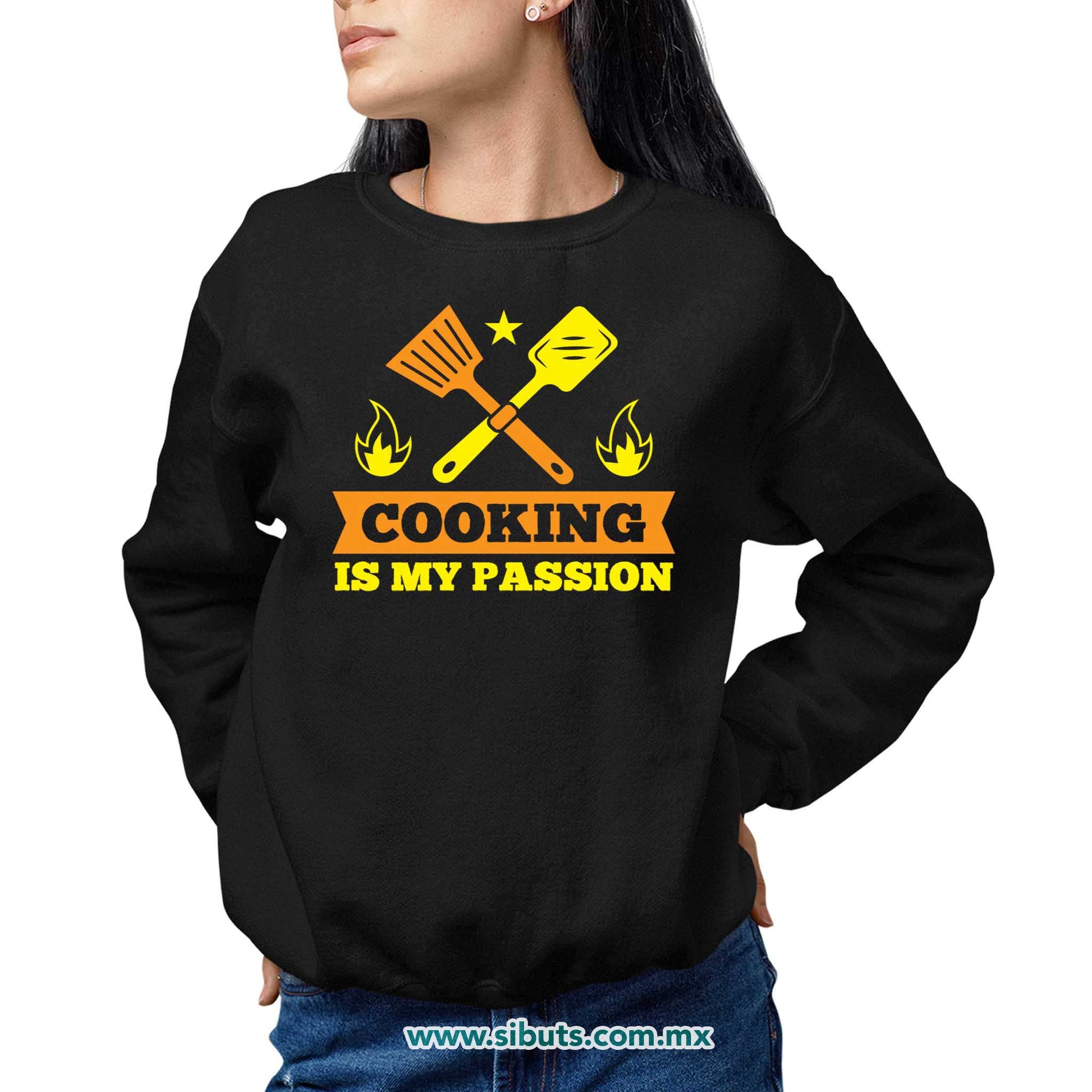 Sudadera Mujer Cuello Redondo Cocinar Es Mi Pasión Chef