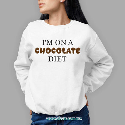 Sudadera Mujer Cuello Redondo Estoy en Dieta de Chocolate