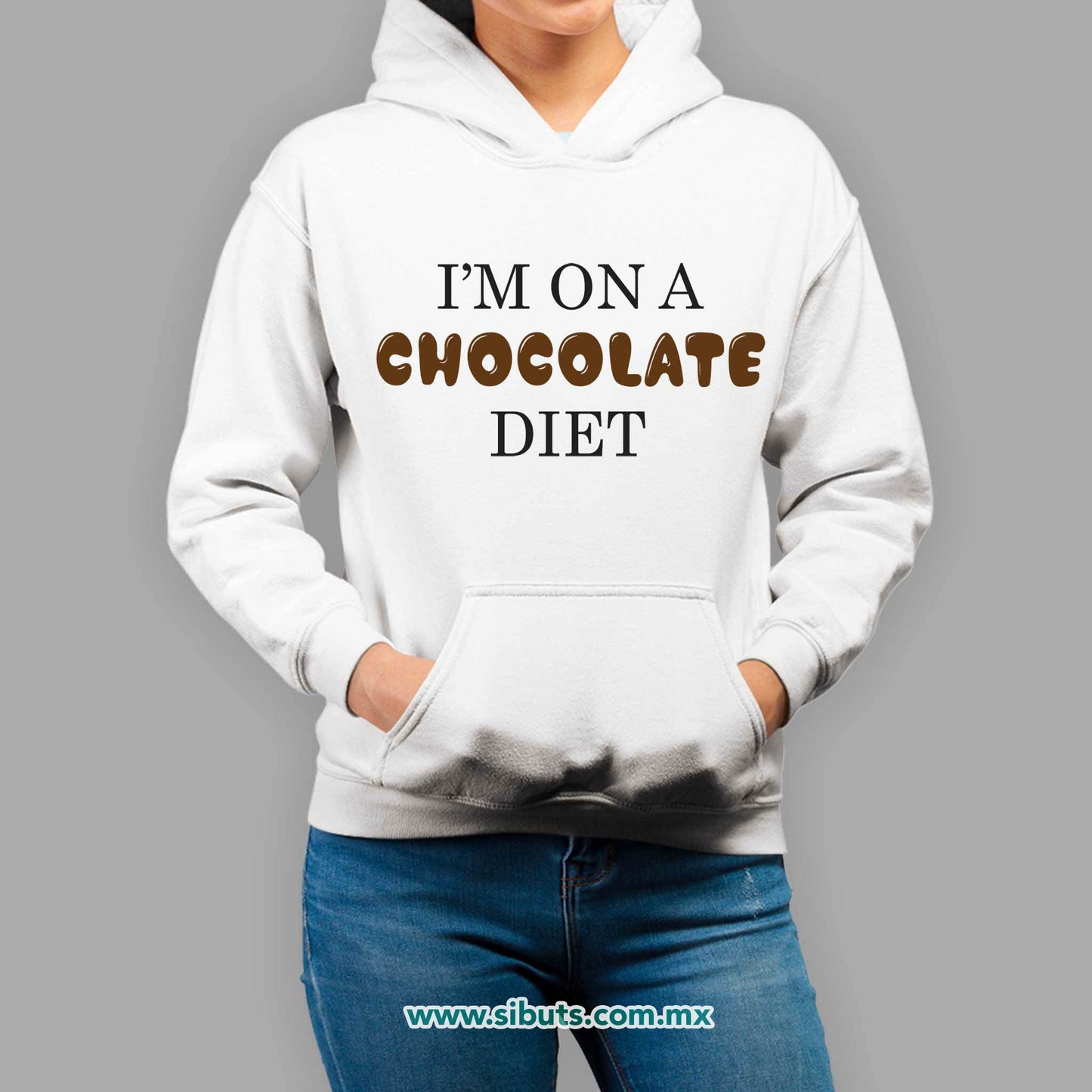 Sudadera Mujer Gorro Estoy en Dieta de Chocolate