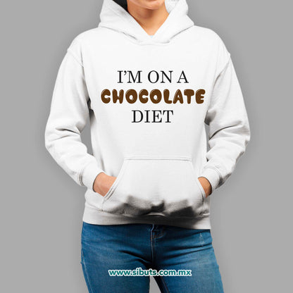 Sudadera Mujer Gorro Estoy en Dieta de Chocolate