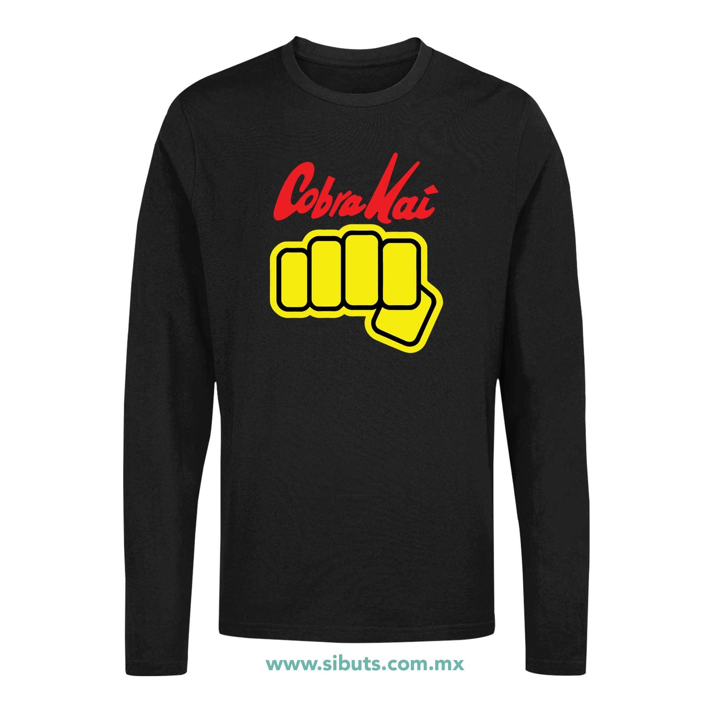 Playera Hombre Manga Larga Cobra Kai Puño