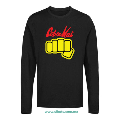 Playera Hombre Manga Larga Cobra Kai Puño
