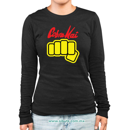 Playera Mujer Manga Larga Cobra Kai Puño