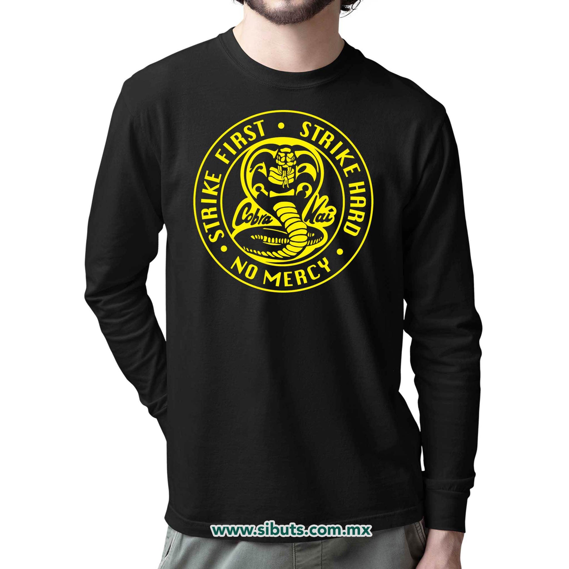 Playera Hombre Manga Larga Cobra Kai Strike First