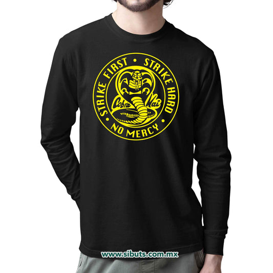 Playera Hombre Manga Larga Cobra Kai Strike First