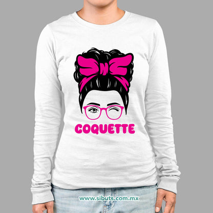 Playera Mujer Manga Larga Coquette