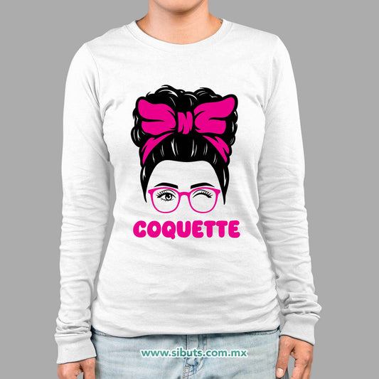 Playera Mujer Manga Larga Coquette
