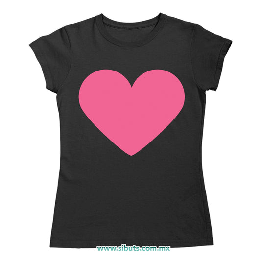 Playera Mujer Corazón Rosa