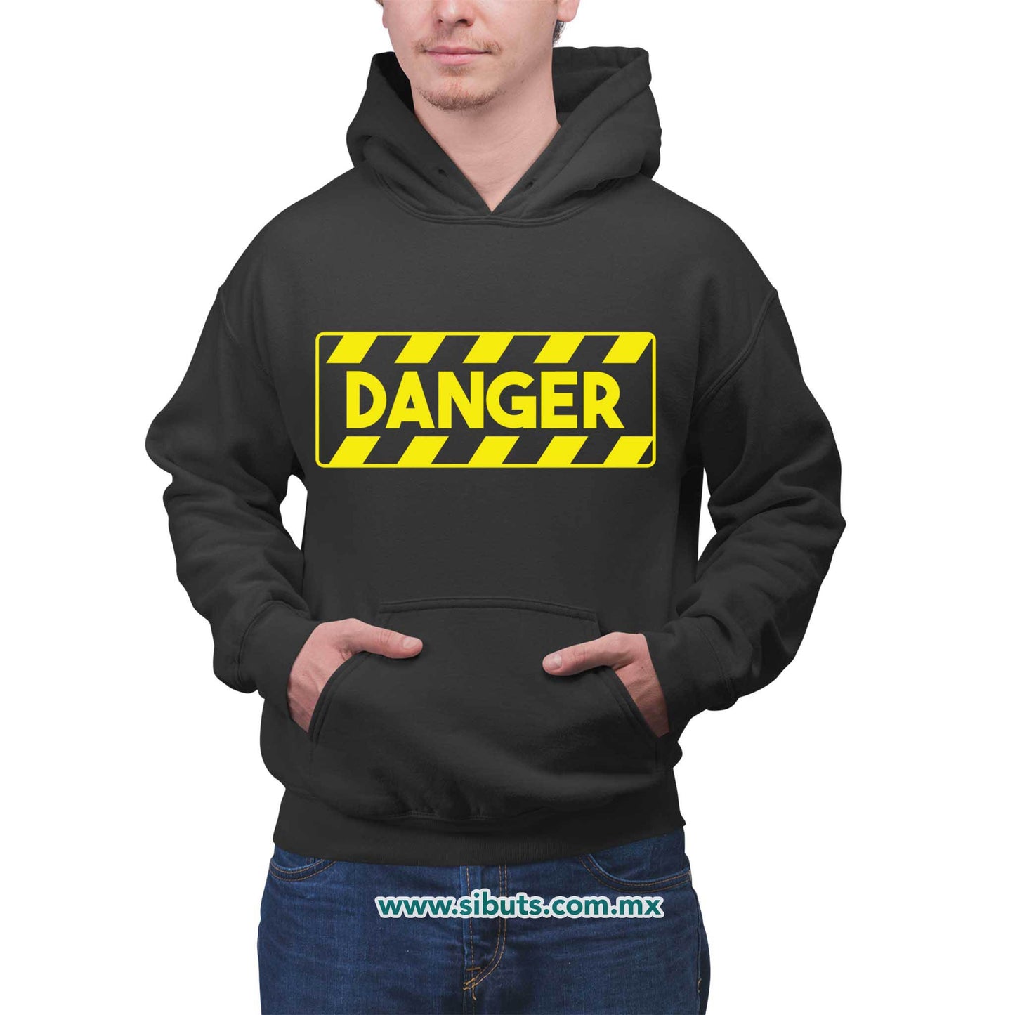 Sudadera Hombre Gorro Señalamiento Peligro Danger