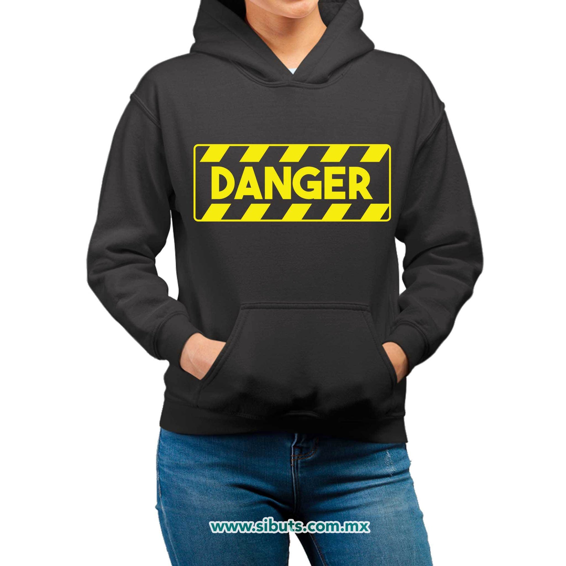 Sudadera Mujer Gorro Señalamiento Peligro Danger
