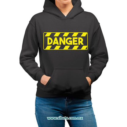 Sudadera Mujer Gorro Señalamiento Peligro Danger