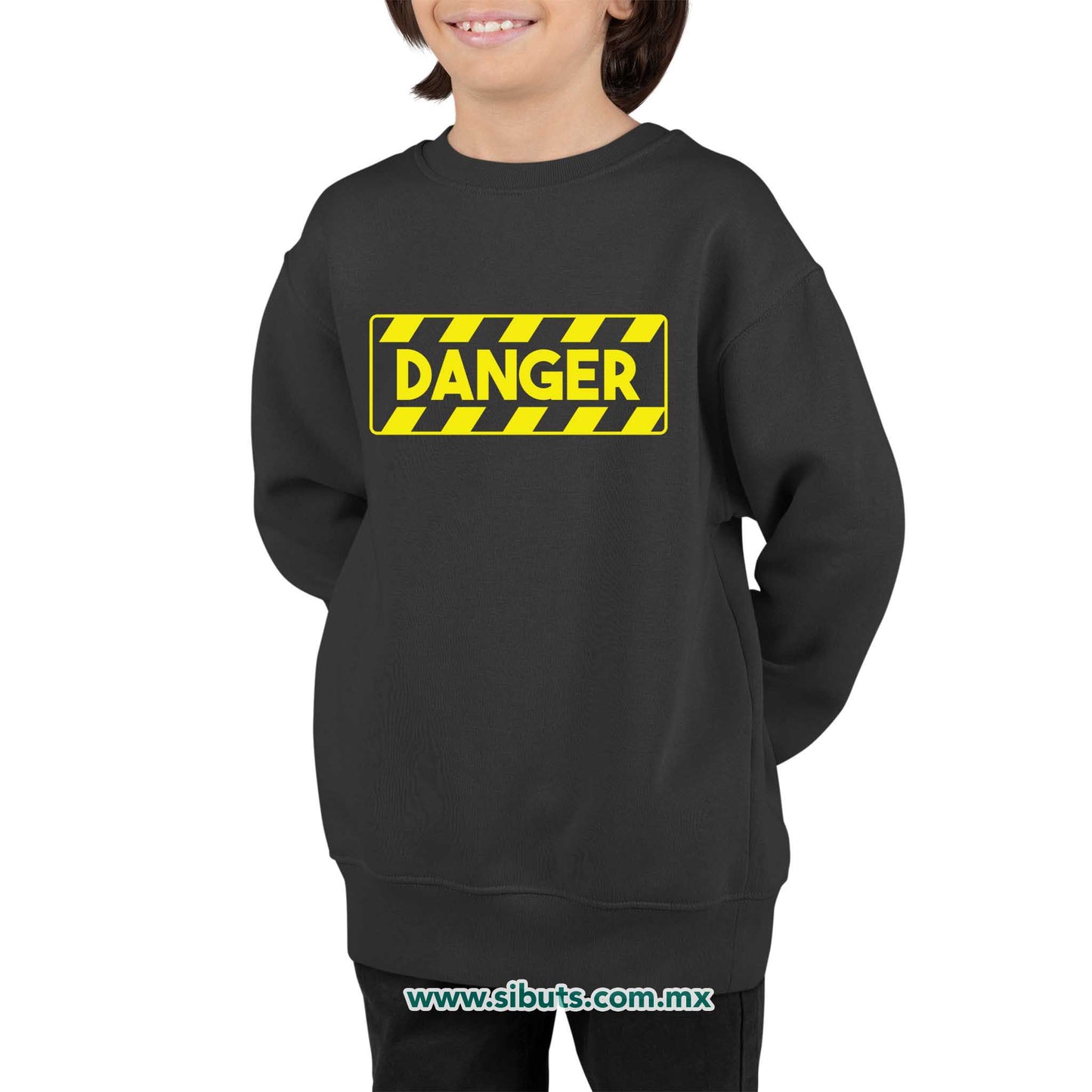 Sudadera Niño Cuello Redondo Señalamiento Peligro Danger