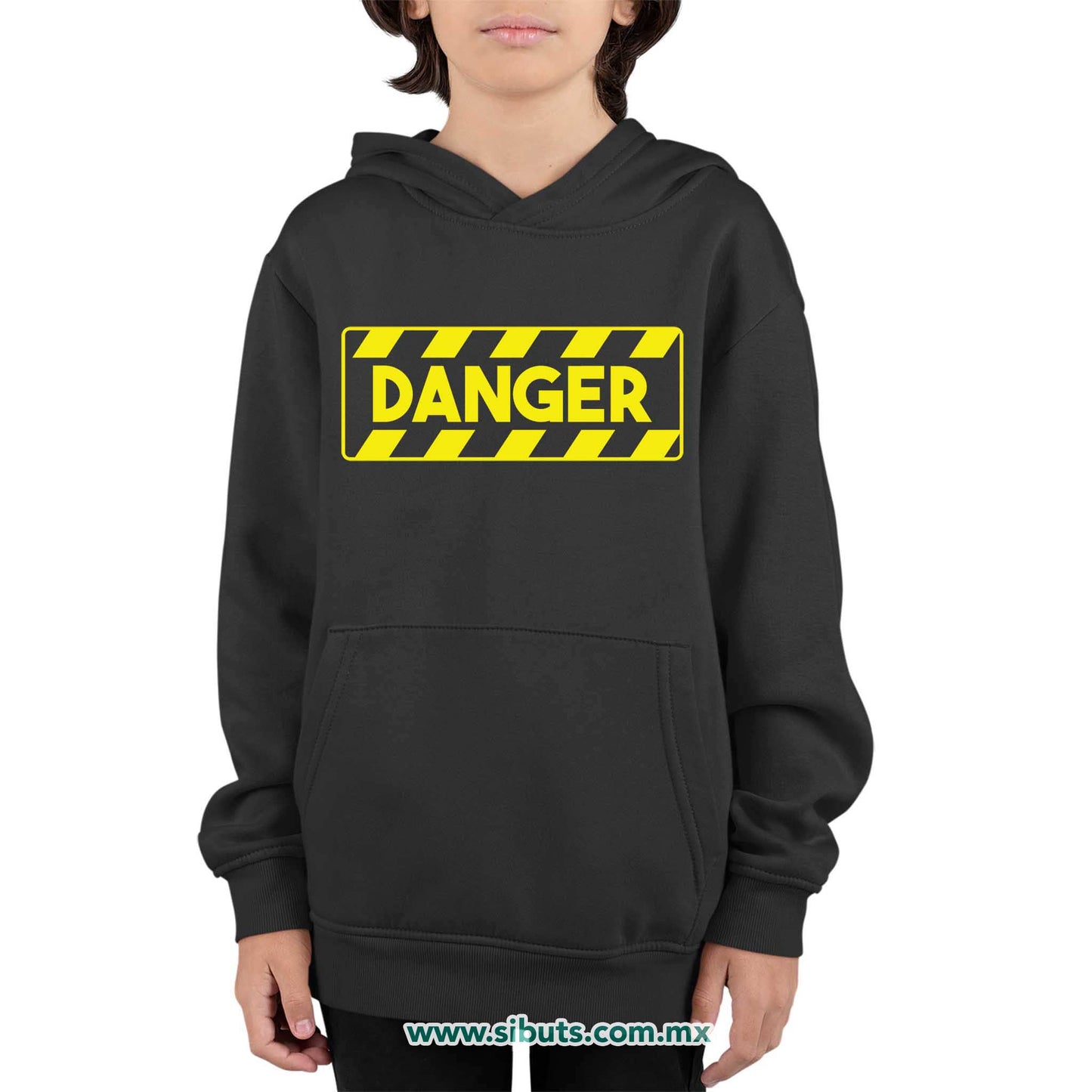 Sudadera Niño Gorro Señalamiento Peligro Danger