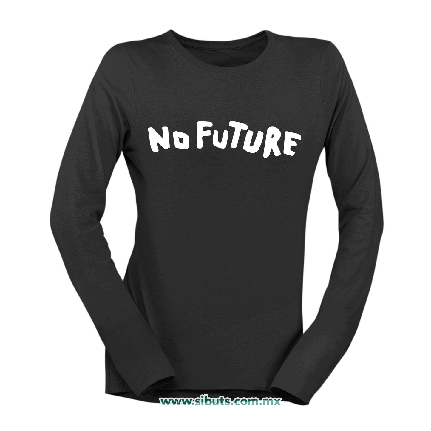 Playera Mujer Manga Larga Serie Dark No future