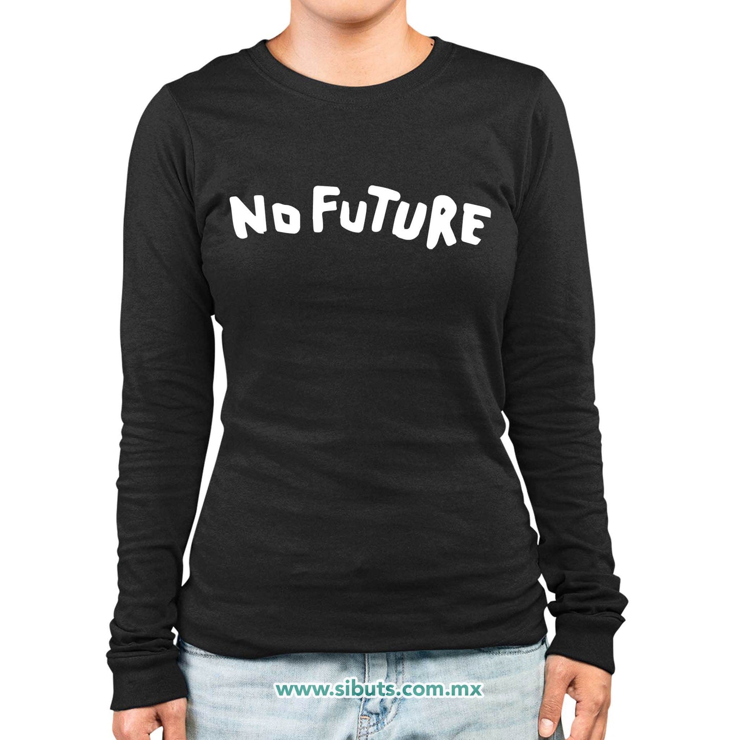 Playera Mujer Manga Larga Serie Dark No future
