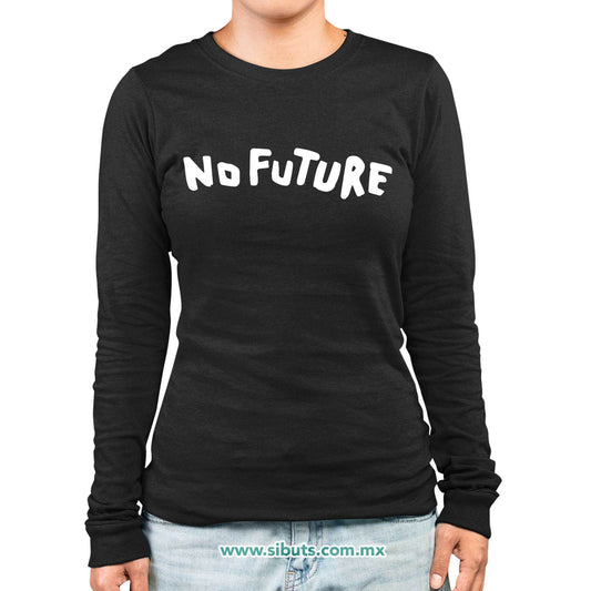 Playera Mujer Manga Larga Serie Dark No future