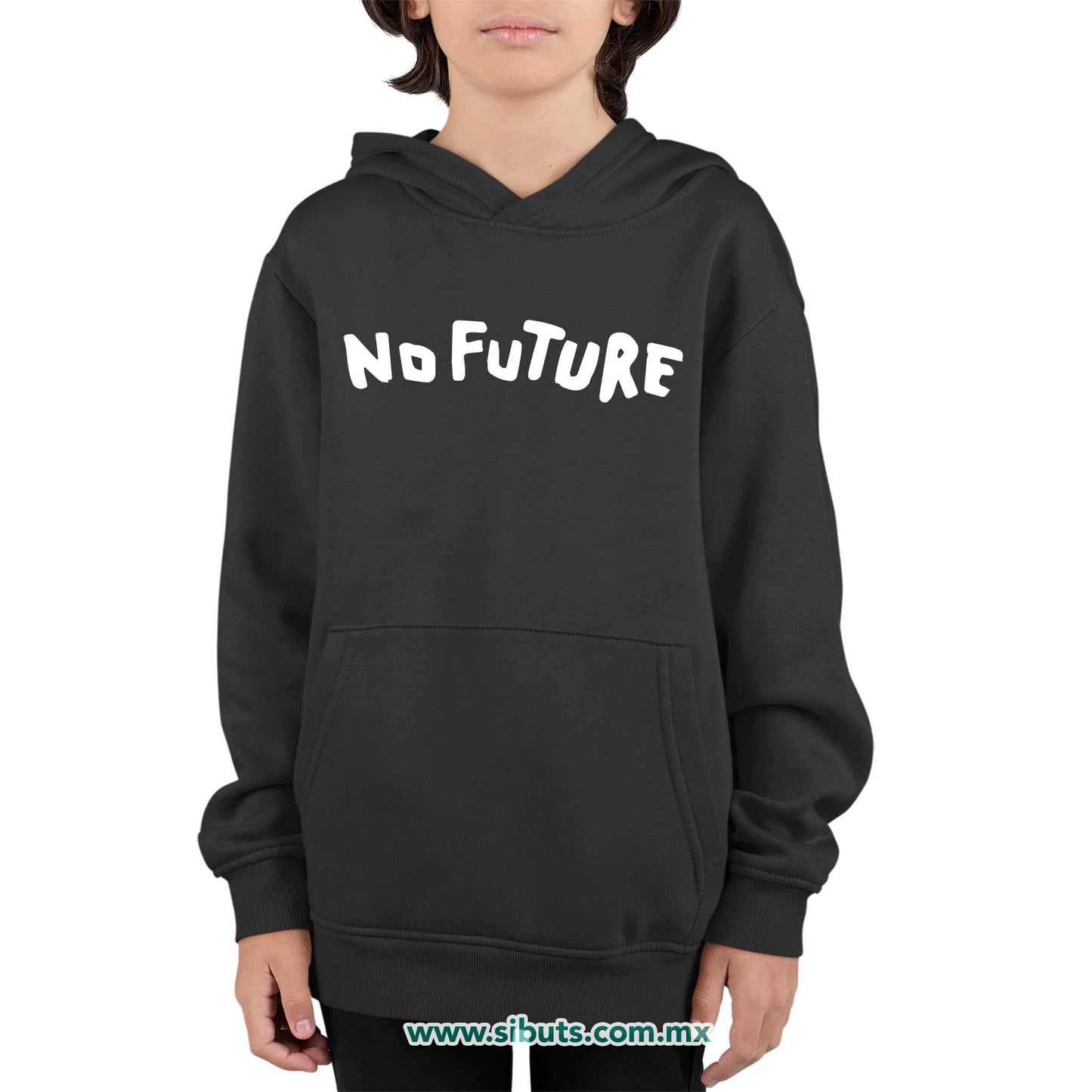 Sudadera Niño Gorro Serie Dark No future