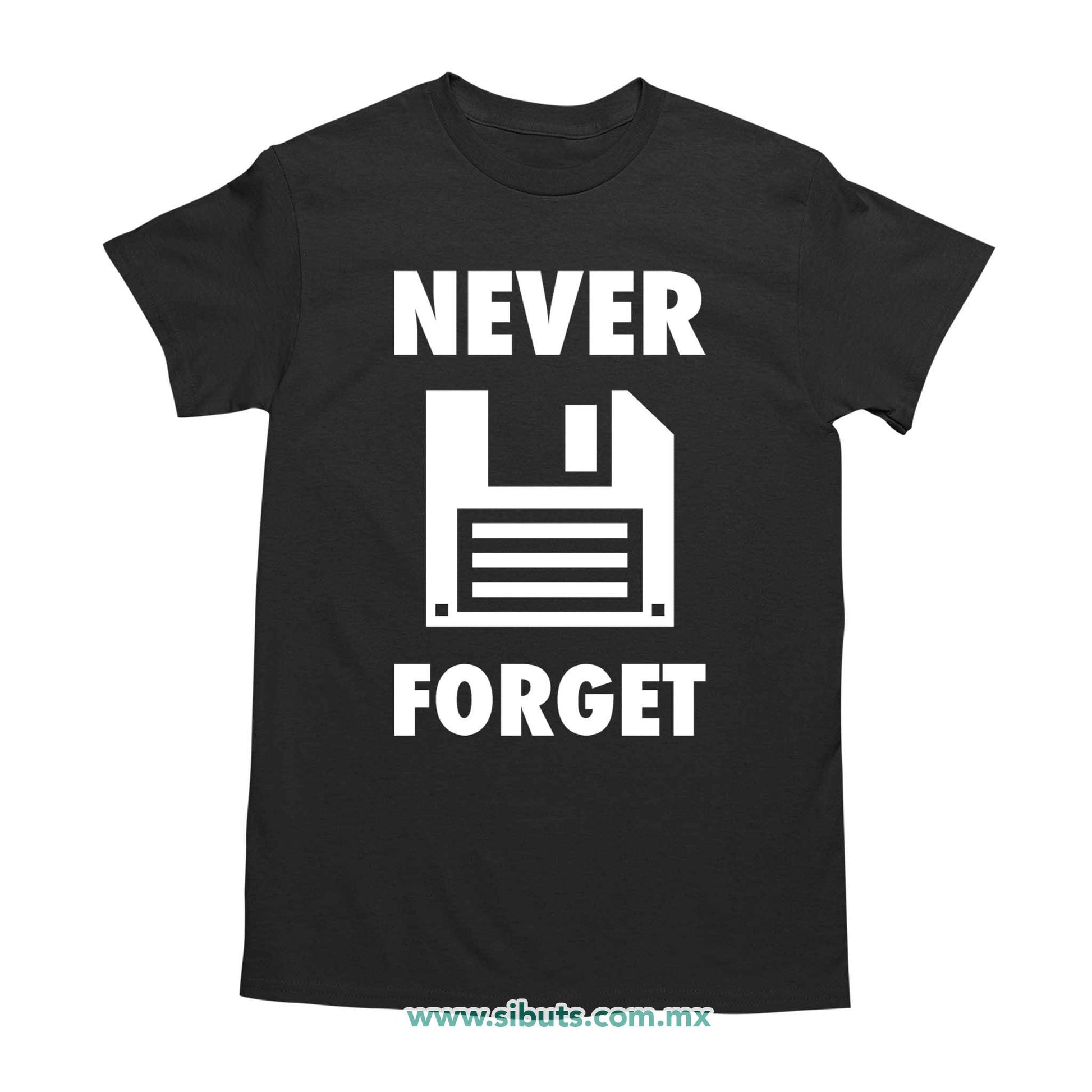 Playera Hombre Retro Disquete Never Forget 