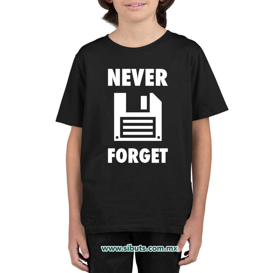 Playera Niño Retro Disquete Never Forget
