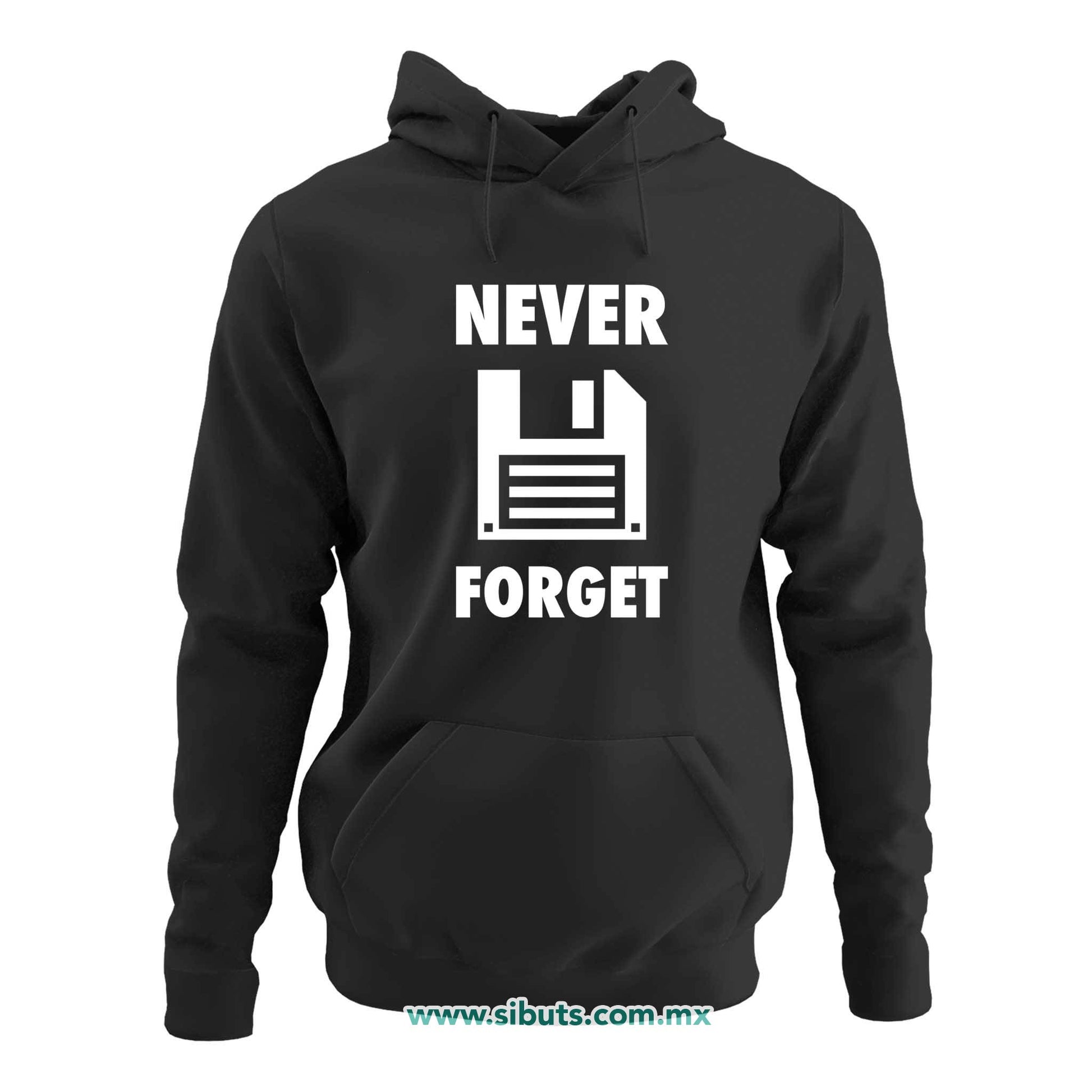 Sudadera Mujer Gorro Retro Disquete Never Forget