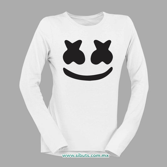 Playera Mujer Manga Larga Dj Marshmello
