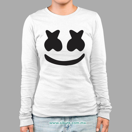 Playera Mujer Manga Larga Dj Marshmello