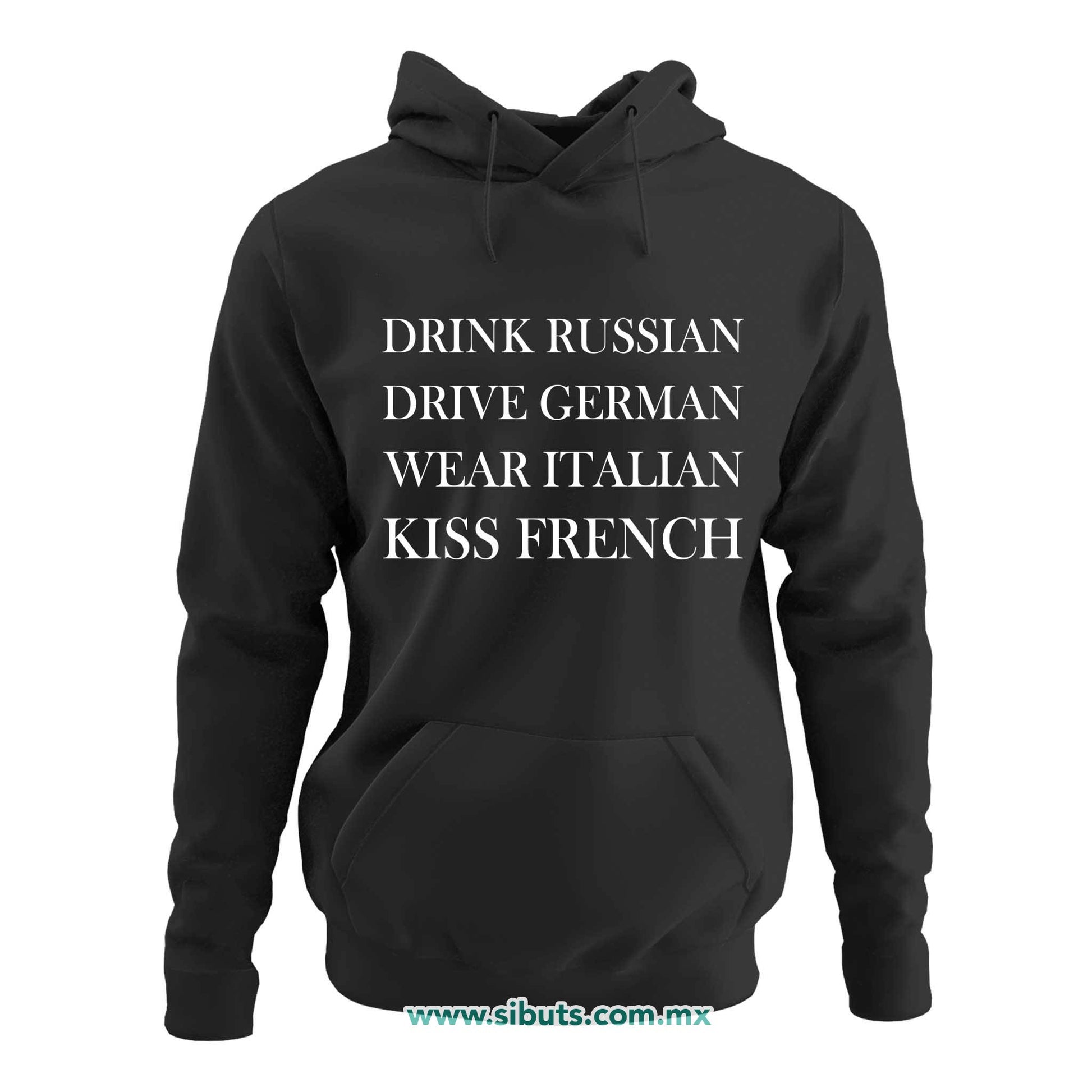 Sudadera Mujer Gorro Frase Kiss French