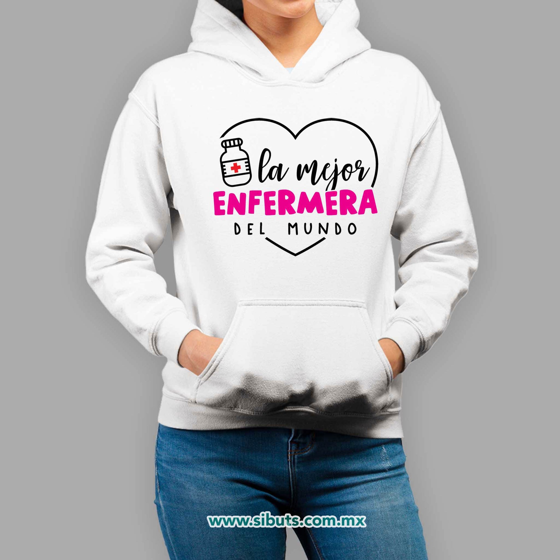 Sudadera Mujer Gorro La Mejor Enfermera del Mundo