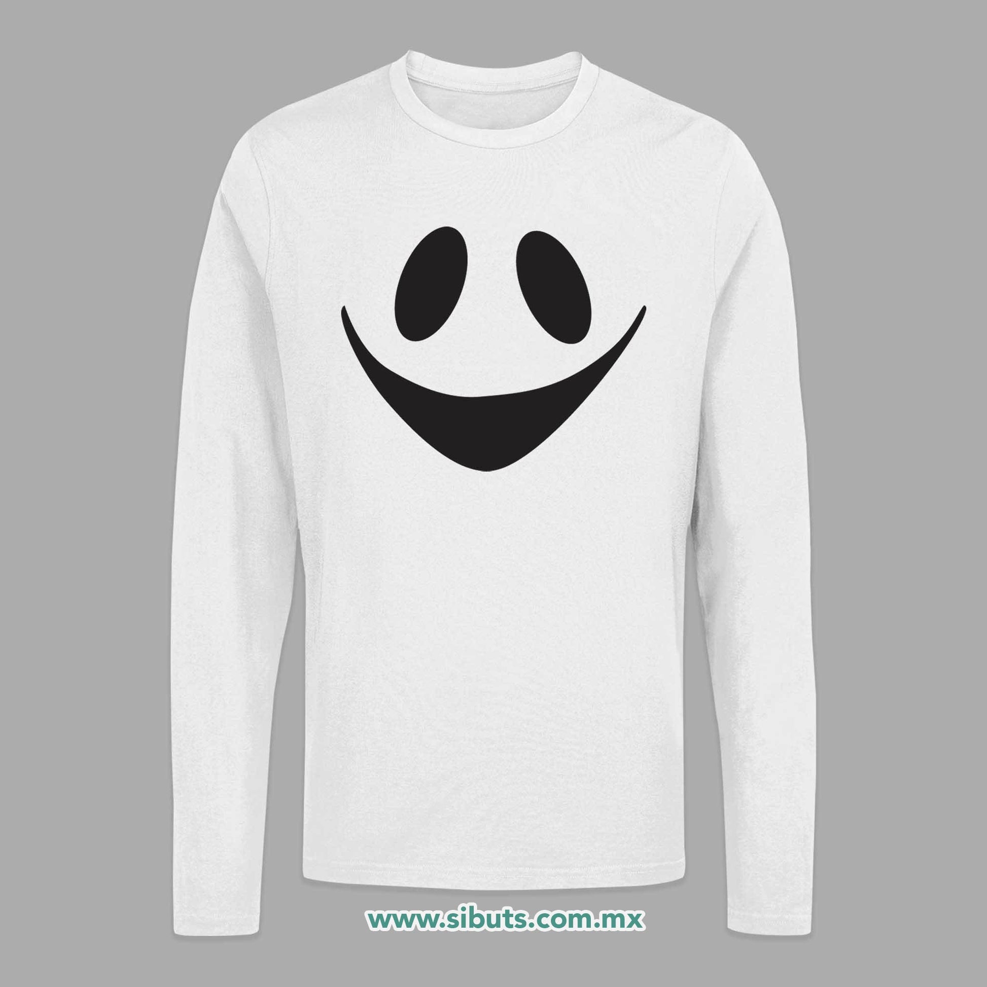 Playera Hombre Manga Larga Fantasma Feliz