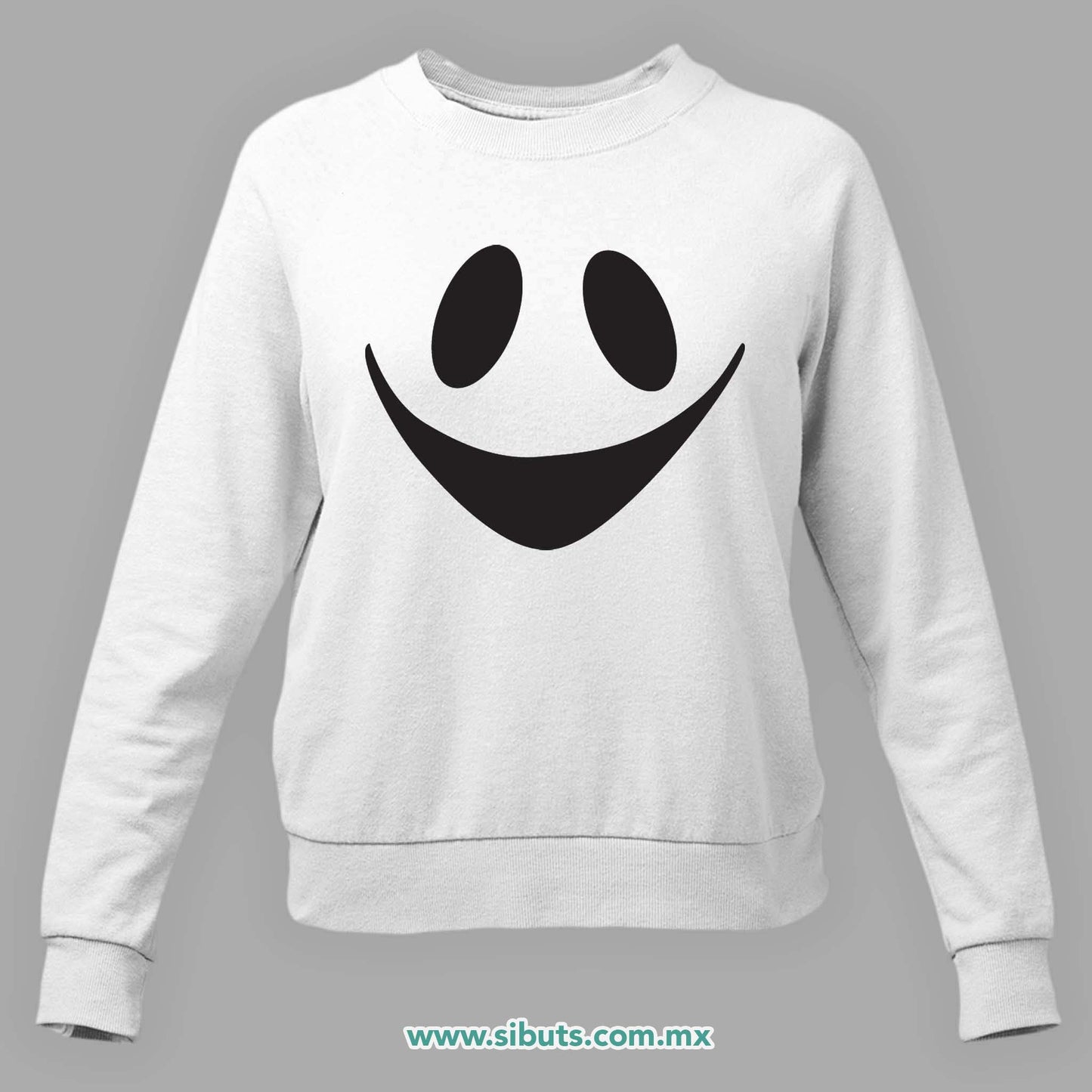 Sudadera Mujer Cuello Redondo Fantasma Feliz
