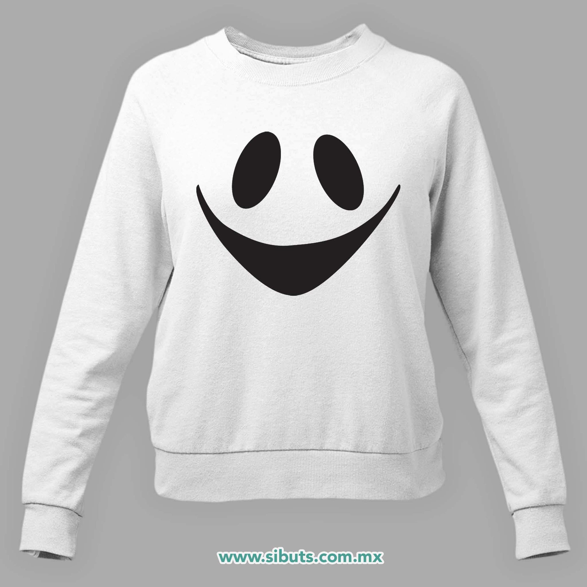 Sudadera Mujer Cuello Redondo Fantasma Feliz