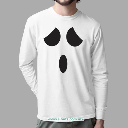 Playera Hombre Manga Larga Fantasma Sorprendido