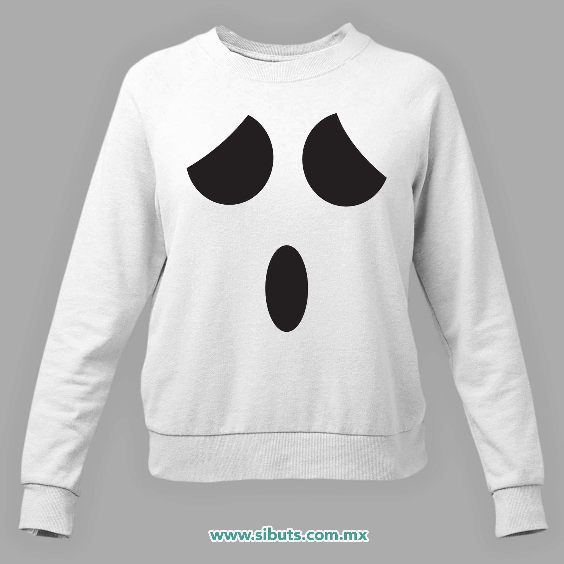 Sudadera Mujer Cuello Redondo Fantasma Sorprendido