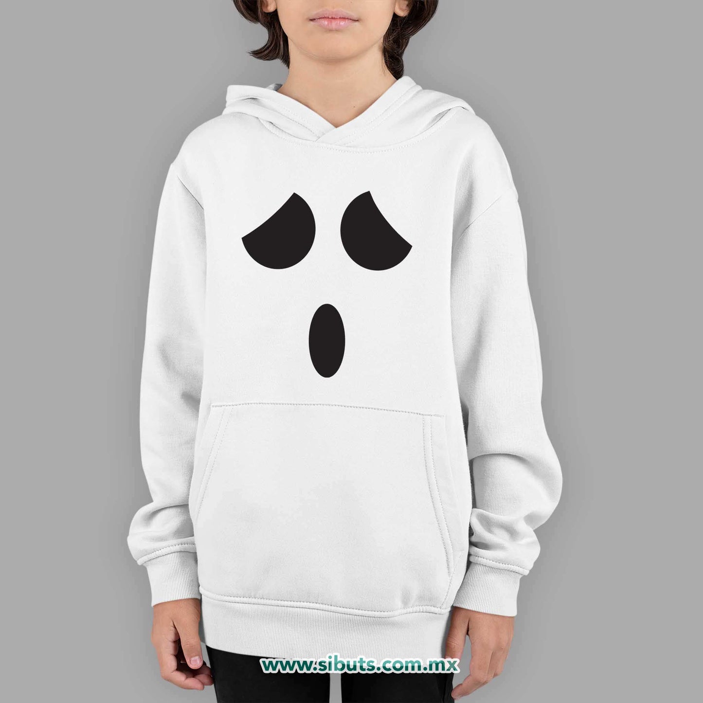 Sudadera Niño Gorro Fantasma Sorprendido