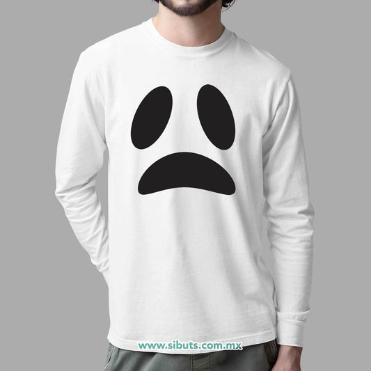 Playera Hombre Manga Larga Fantasma Triste