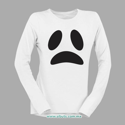 Playera Mujer Manga Larga Fantasma Triste