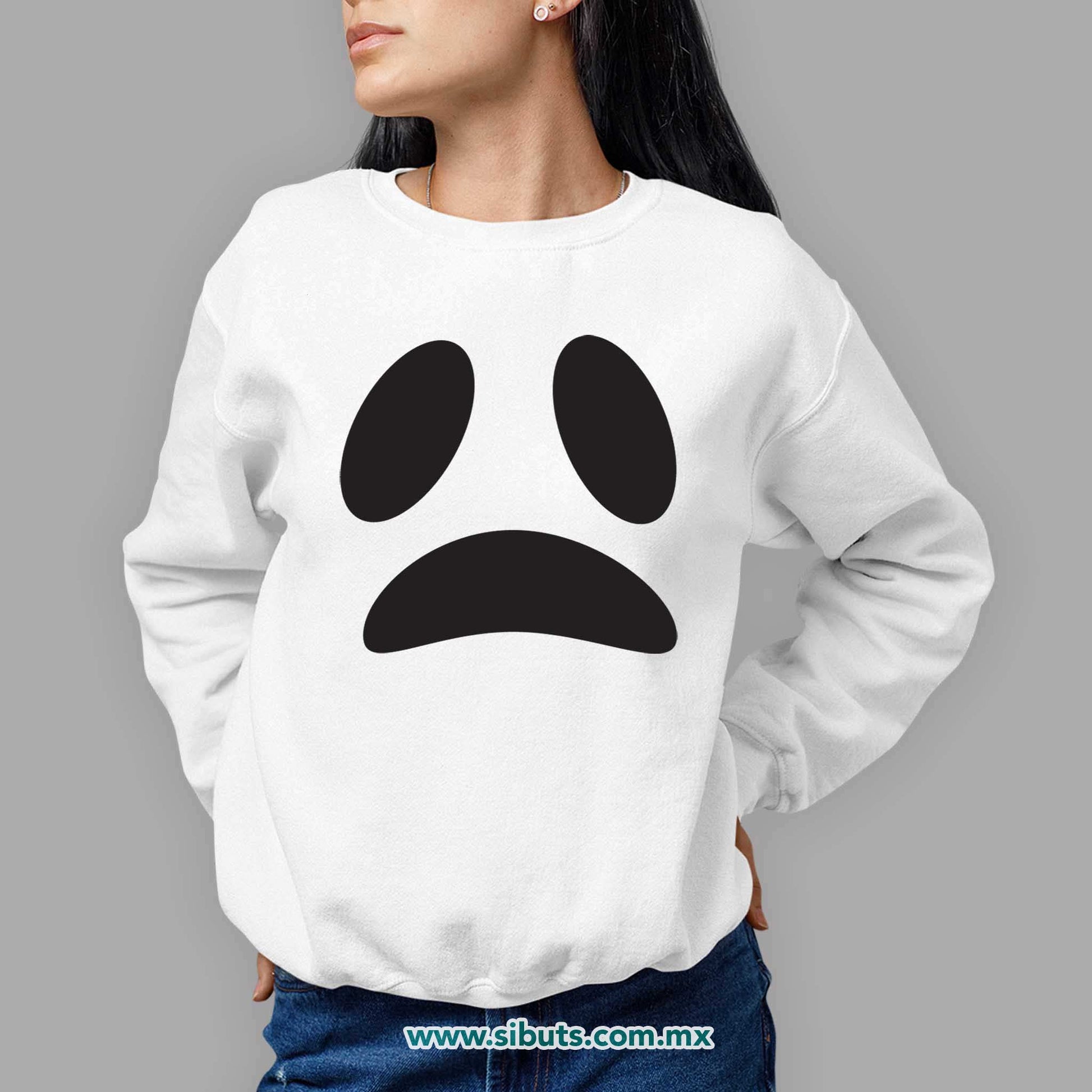 Sudadera Mujer Cuello Redondo Fantasma Triste