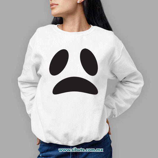 Sudadera Mujer Cuello Redondo Fantasma Triste