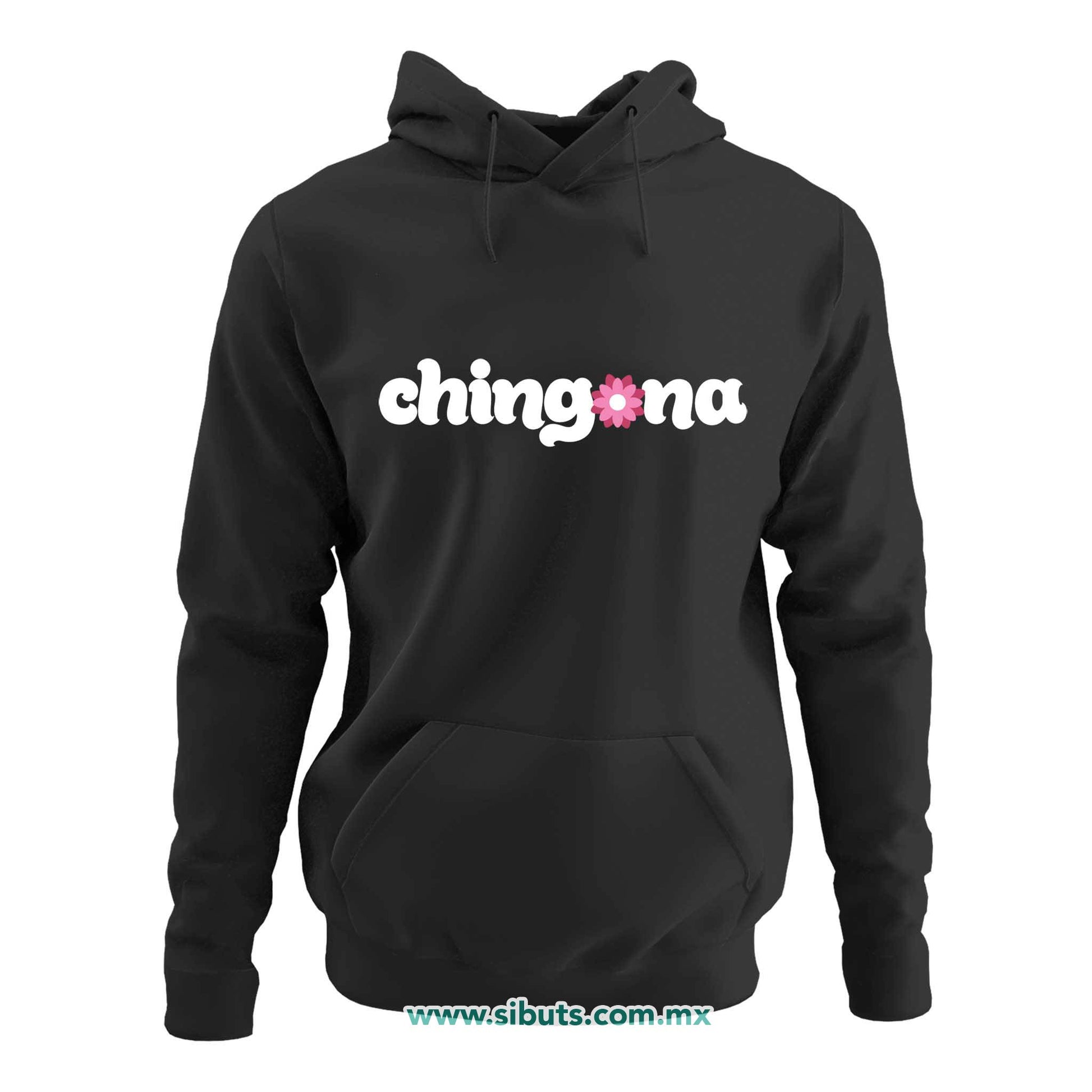Sudadera Mujer Gorro Chingona con Flor