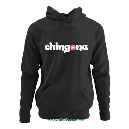 Sudadera Mujer Gorro Chingona con Flor