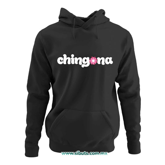 Sudadera Mujer Gorro Chingona con Flor
