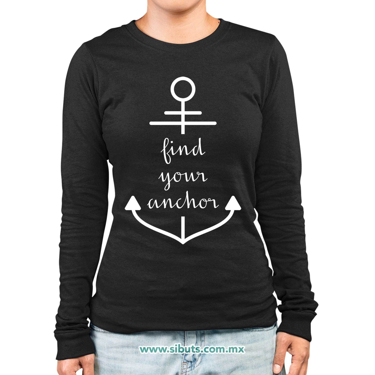 Playera Mujer Manga Larga Find Your Anchor