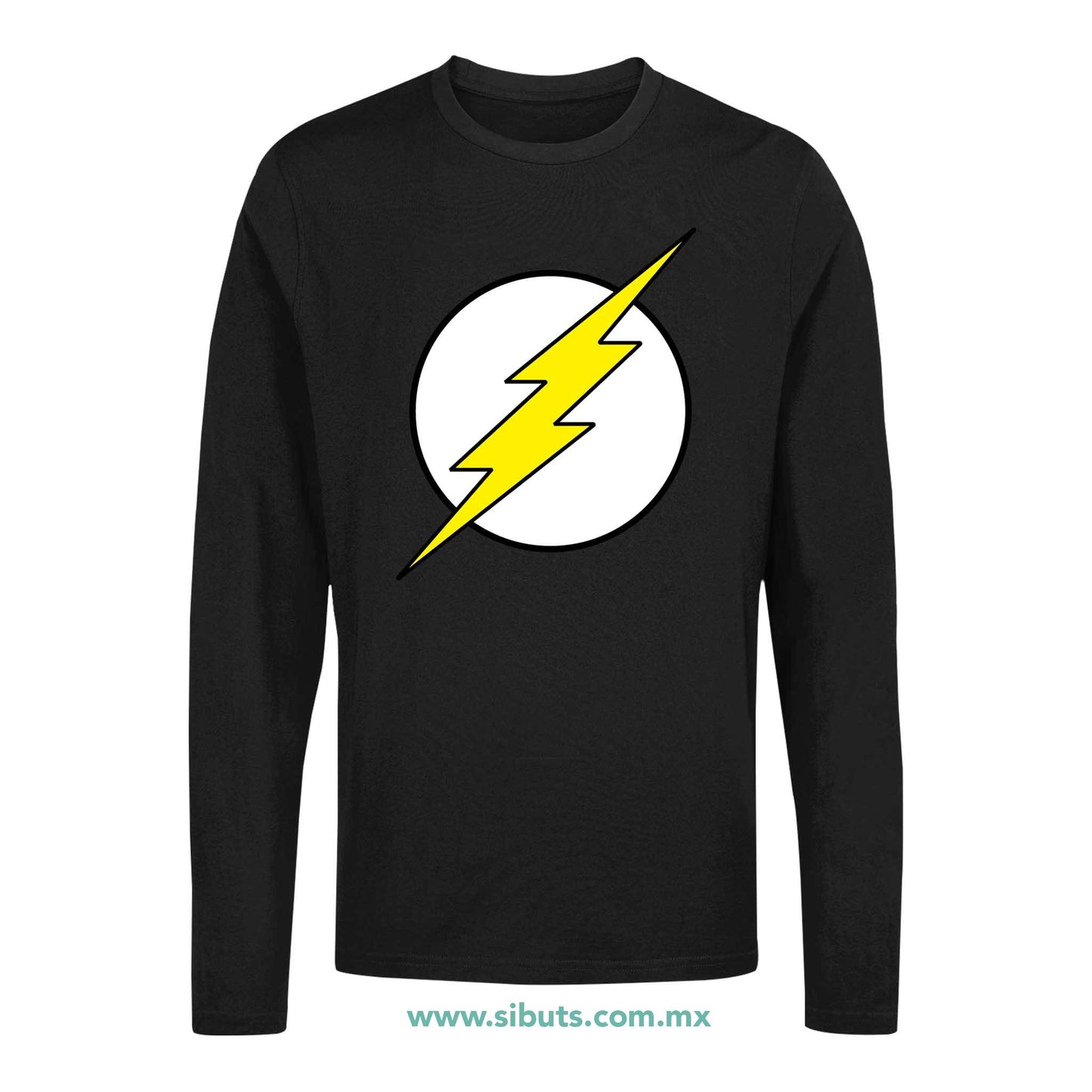 Playera Hombre Manga Larga Símbolo Flash