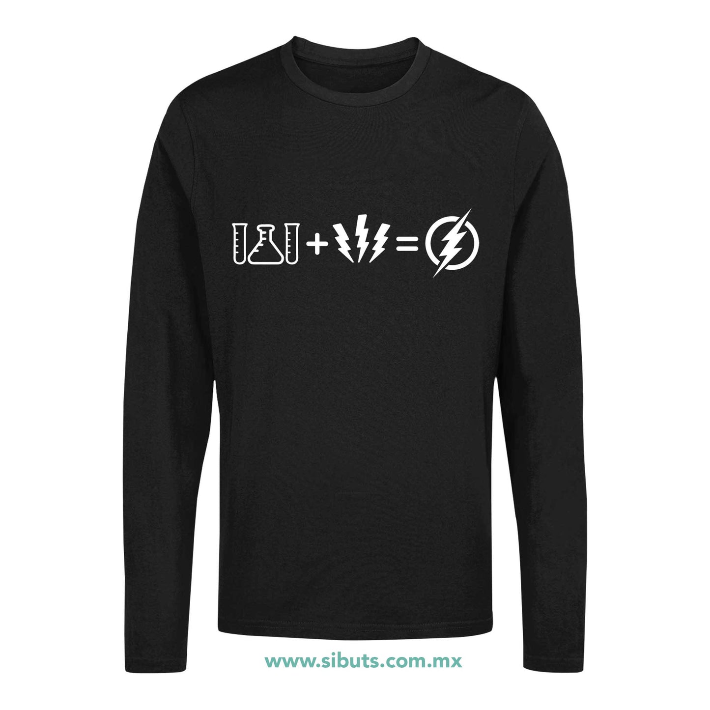 Playera Hombre Manga Larga Flash Símbolos