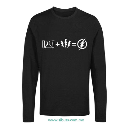 Playera Hombre Manga Larga Flash Símbolos