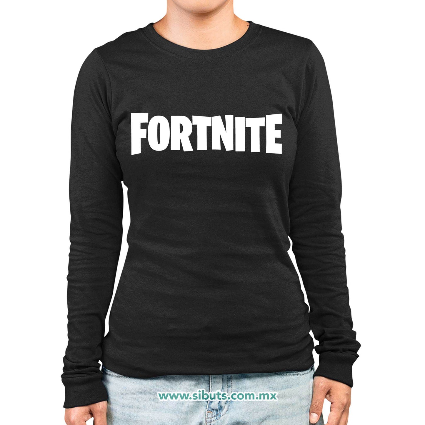 Playera Mujer Manga Larga Fortnite